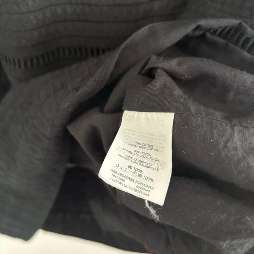 J. Crew Women's Size 0 Petite Black Flutter Sleeve Eyelet Shift Dress